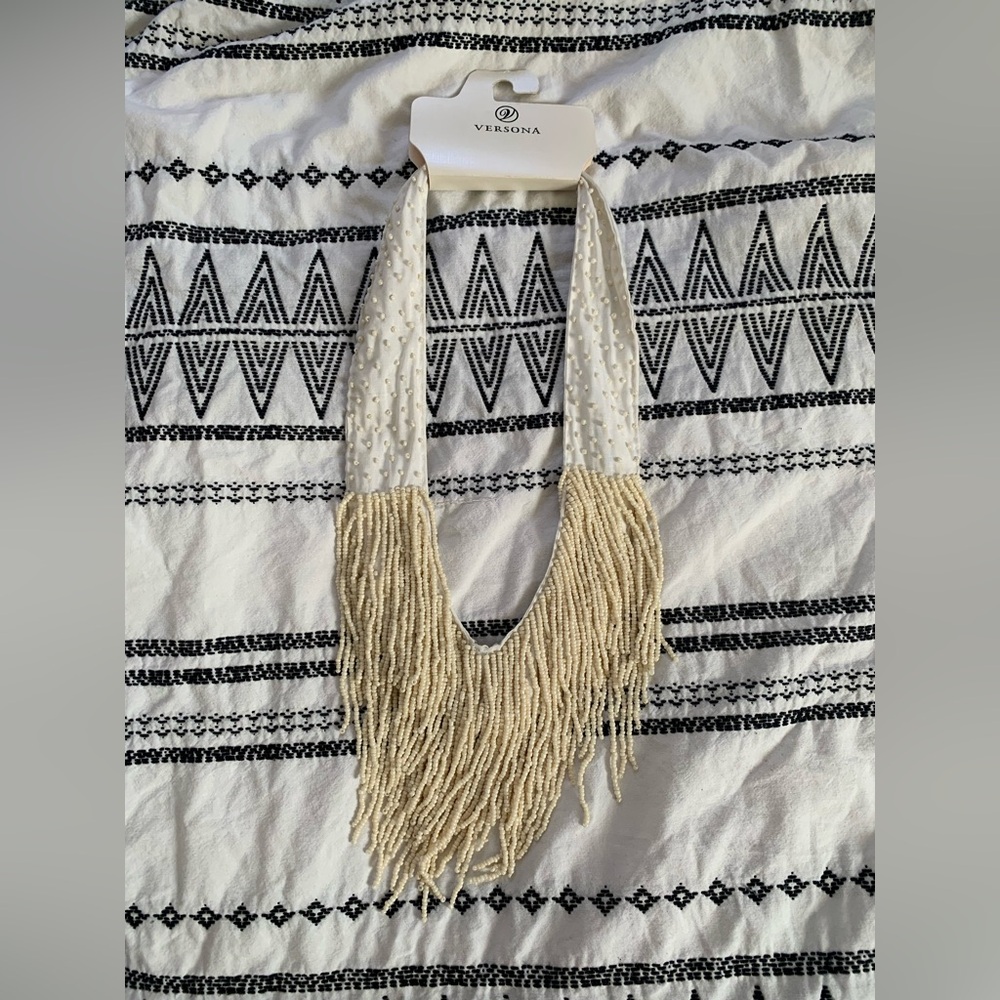 Versona | Ivory beaded statement necklace